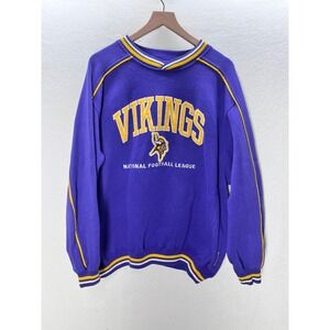 Lee Sport Minnesota Vikings Sweatshirt Mens XL Purple VTG 90s NFL V-Neck